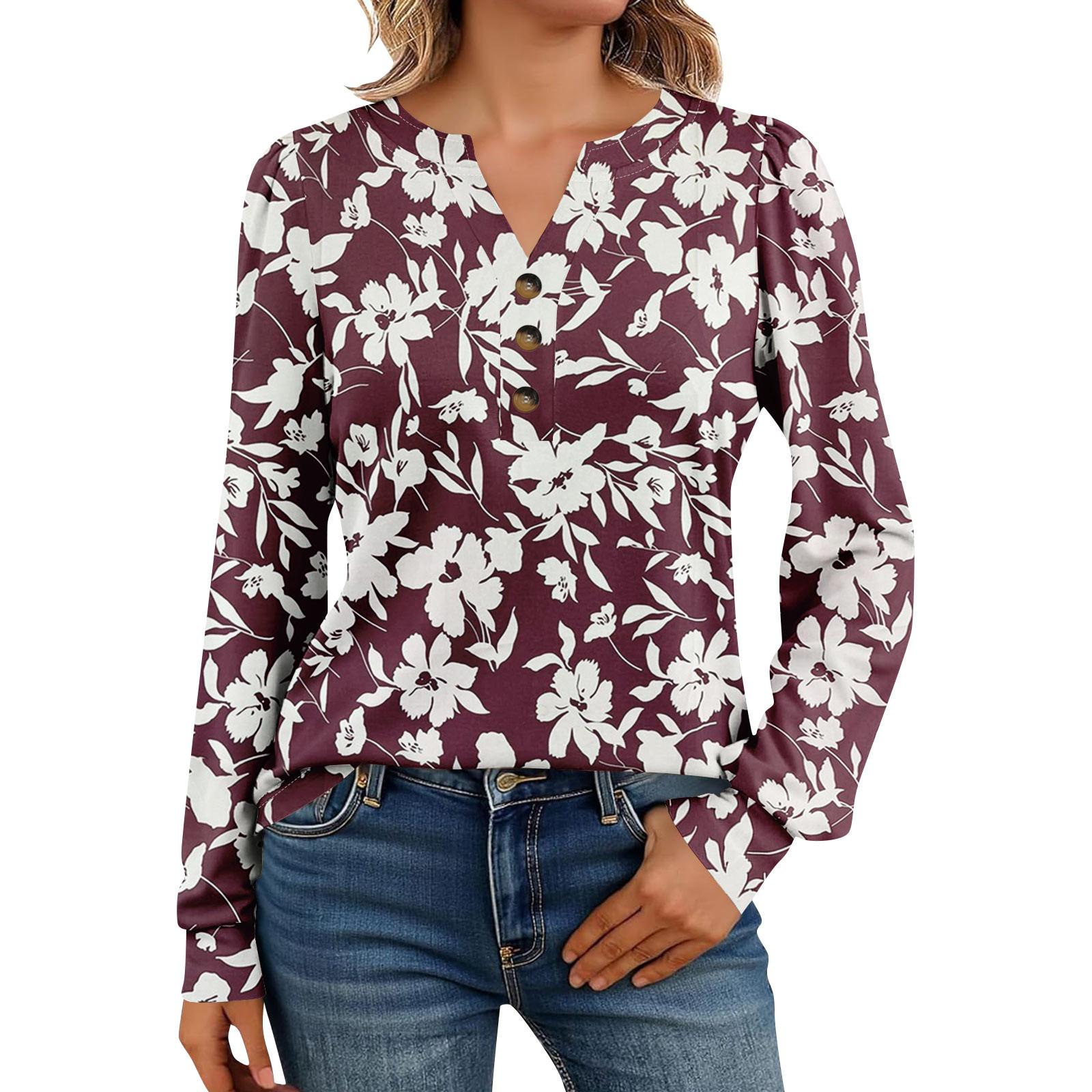 Женские рубашки с длинным рукавом Хенли Повседневные топы Модные блузки Милые футболки S винный
Женские рубашки с длинным рукавом Хенли Повседневные топы Модные блузки Милые футболки S винный