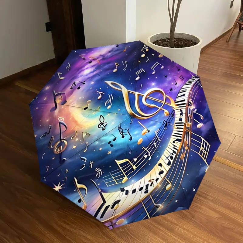 Golden Musical Notes & Piano Keys Automatic Opening Folding Umbrella - Portable 3-Fold Design with 8-Bone Steel Frame for Outdoor, Perfect F
Golden Musical Notes & Piano Keys Automatic Opening Folding Umbrella - Portable 3-Fold Design with 8-Bone Steel Frame for Outdoor, Perfect F