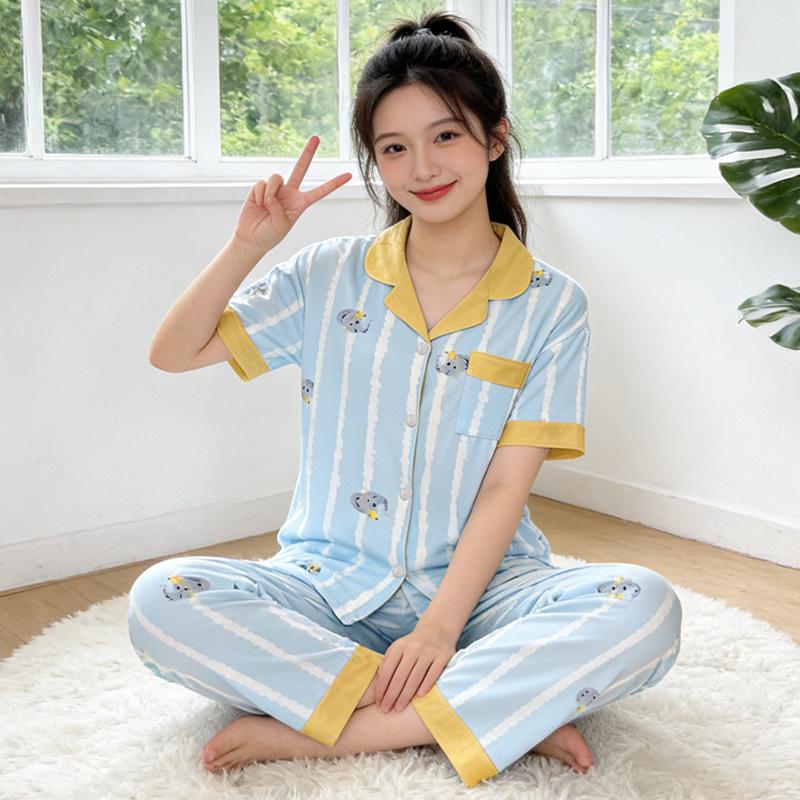 Women’s Polka Dot Cartoon Pajama Set - Summer Style, Imitation Cotton, Cardigan, Short Sleeve, Long Pants, Trendy Home Wear. 2XL (recommended 130-145 jin)
Women’s Polka Dot Cartoon Pajama Set - Summer Style, Imitation Cotton, Cardigan, Short Sleeve, Long Pants, Trendy Home Wear. 2XL (recommended 130-145 jin)
