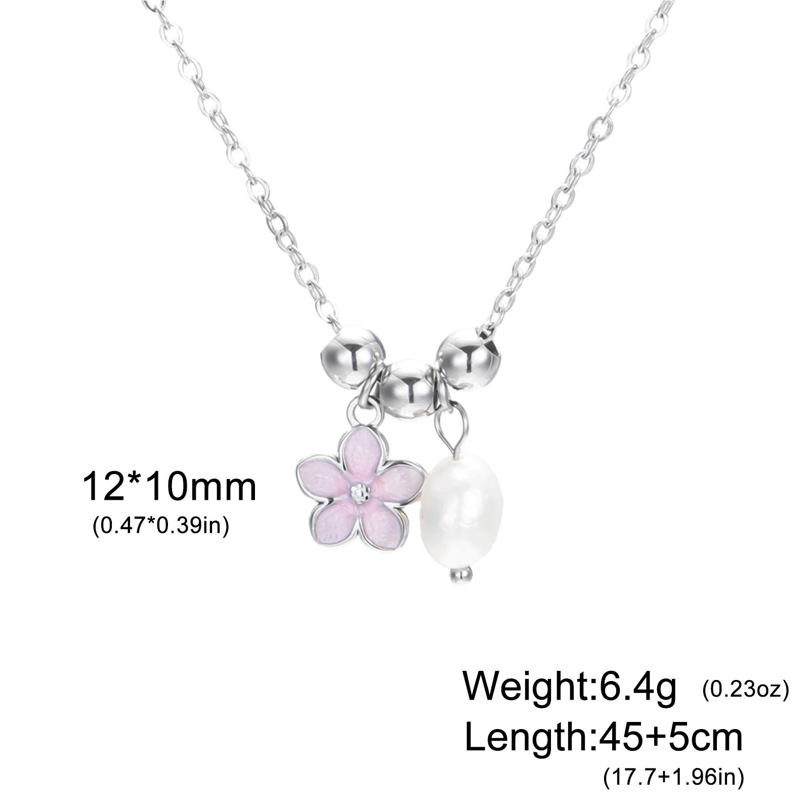 Teamer Enamel Peach Blossom Pearl Charms Pendant Necklace For Women Romantic Flower Mini Beads Stainless Steel Jewelry Gift 50cm
Teamer Enamel Peach Blossom Pearl Charms Pendant Necklace For Women Romantic Flower Mini Beads Stainless Steel Jewelry Gift 50cm