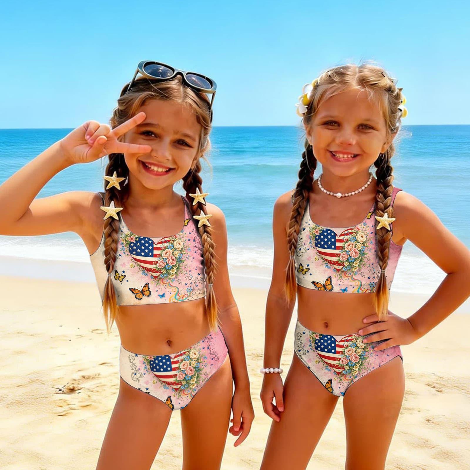 Girls Two Piece Swimsuit Set Tankini Top and Bottom Summer Beachwear for Kids Independence Day Print Swimwear 110
Girls Two Piece Swimsuit Set Tankini Top and Bottom Summer Beachwear for Kids Independence Day Print Swimwear 110