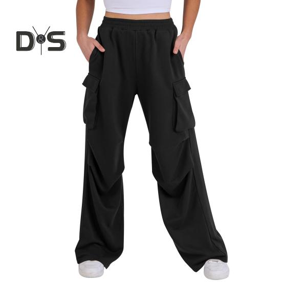 Женские брюки-карго с эластичной талией, средней посадки, прямые, широкие, со множеством карманов, однотонные повседневные брюки для бега, свободные брюки для отдыха S чёрный
Женские брюки-карго с эластичной талией, средней посадки, прямые, широкие, со множеством карманов, однотонные повседневные брюки для бега, свободные брюки для отдыха S чёрный