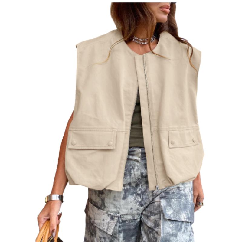 Women s Loose Waistcoat Without Cuff Pockets, Solid Color Cardigan, Zipper Fashion Jacket, Women XS чорний
Women s Loose Waistcoat Without Cuff Pockets, Solid Color Cardigan, Zipper Fashion Jacket, Women XS чорний