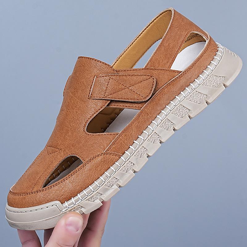 Baotou hole shoes men s one-pedal Velcro casual men s shoes breathable mesh hollow sandals handmade shoes 38
Baotou hole shoes men s one-pedal Velcro casual men s shoes breathable mesh hollow sandals handmade shoes 38