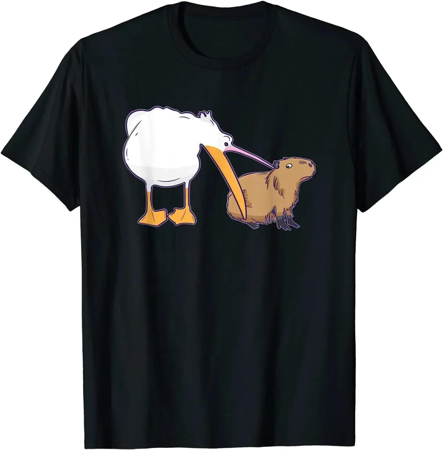 Pelican Tries To Eat Capybara Funny O-Neck Cotton T Shirt Men Casual Short Sleeve Tees Tops Harajuku Streetwear 4XL
Pelican Tries To Eat Capybara Funny O-Neck Cotton T Shirt Men Casual Short Sleeve Tees Tops Harajuku Streetwear 4XL