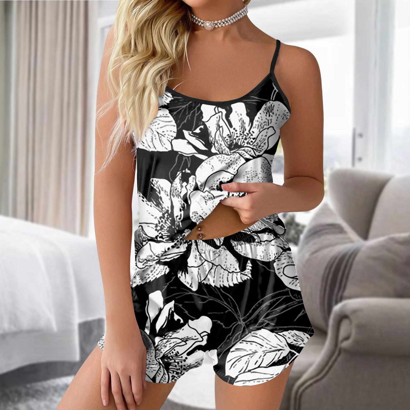 Пижамные комплекты для женщин, мягкие комплекты домашней одежды из двух предметов, топы без рукавов, шорты, одинаковые пижамы, одежда для сна XL белый
Пижамные комплекты для женщин, мягкие комплекты домашней одежды из двух предметов, топы без рукавов, шорты, одинаковые пижамы, одежда для сна XL белый