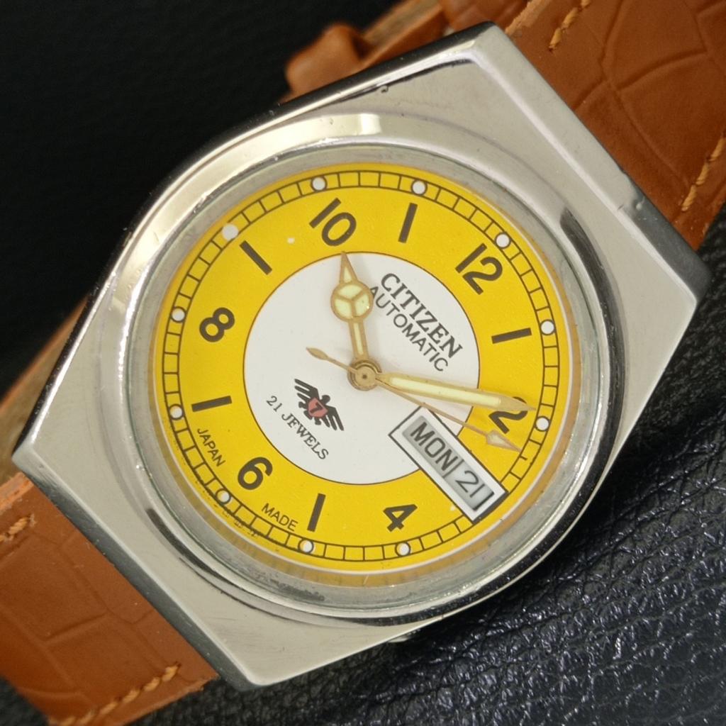CITIZEN AUTOMATIC 8200 VINTAGE JAPAN MENS YELLOW COLOR DIAL WATCH a500298-2 R151b-a500298
CITIZEN AUTOMATIC 8200 VINTAGE JAPAN MENS YELLOW COLOR DIAL WATCH a500298-2 R151b-a500298
