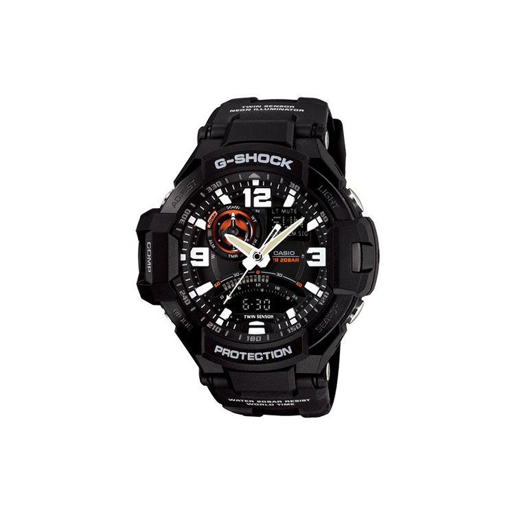 Casio Gravitymaster Military Style Flight Classic Pointer Dual Display Sports Waterproof Quartz Movement Rubber Strap Men Watches Black GA-1000-1A Black Dial
Casio Gravitymaster Military Style Flight Classic Pointer Dual Display Sports Waterproof Quartz Movement Rubber Strap Men Watches Black GA-1000-1A Black Dial