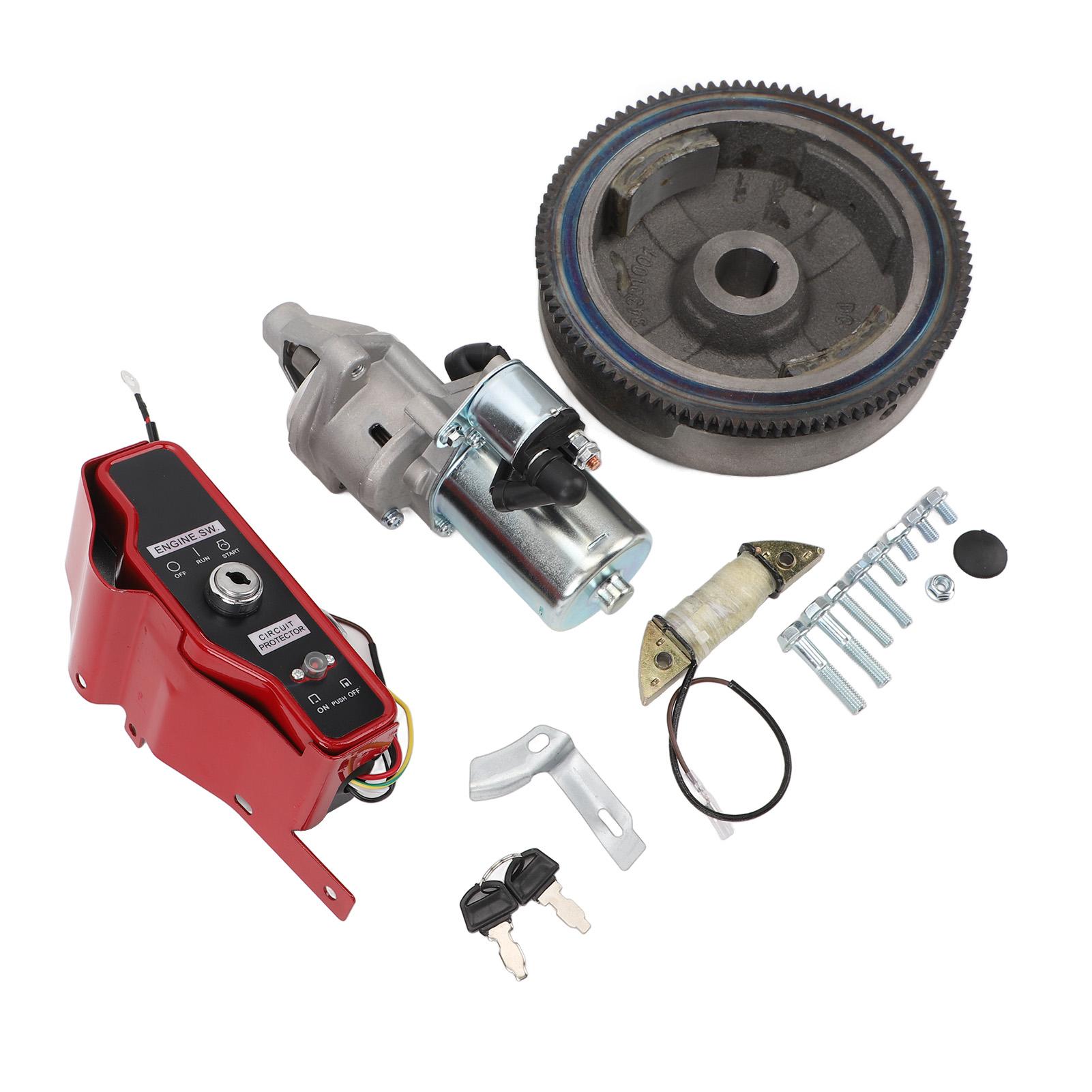 Electric Start Kit Starter Motor Flywheel Control Switch Box Electric Start Conversion Kit for GX340 11hp GX390 13hp
Electric Start Kit Starter Motor Flywheel Control Switch Box Electric Start Conversion Kit for GX340 11hp GX390 13hp