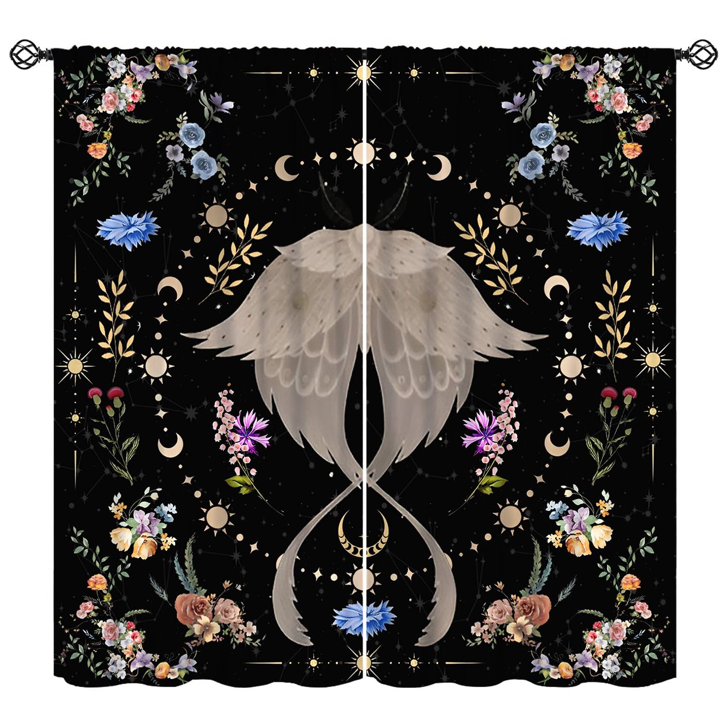 2pcs Boho Moon Moth Curtains Celestial Star Print Polyester Drapes for Living Room Bedroom Home Decor Window Treatment 53x116CM&Rod Pocket&2 panels
2pcs Boho Moon Moth Curtains Celestial Star Print Polyester Drapes for Living Room Bedroom Home Decor Window Treatment 53x116CM&Rod Pocket&2 panels