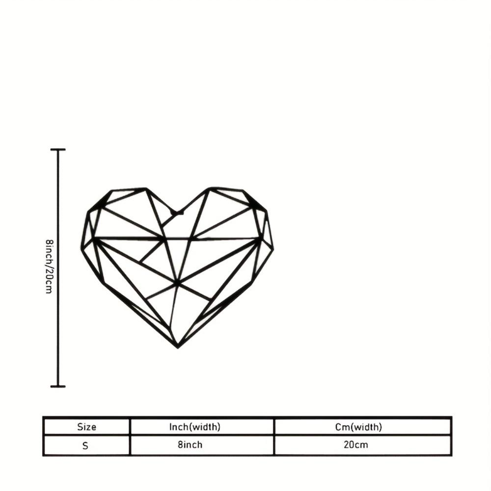 1pc Geometric Heart Metal Wall Art, Black Decorative Plaque for Living Room Bedroom Bathroom, Indoor Outdoor Home Decor 20cm/8inch
1pc Geometric Heart Metal Wall Art, Black Decorative Plaque for Living Room Bedroom Bathroom, Indoor Outdoor Home Decor 20cm/8inch