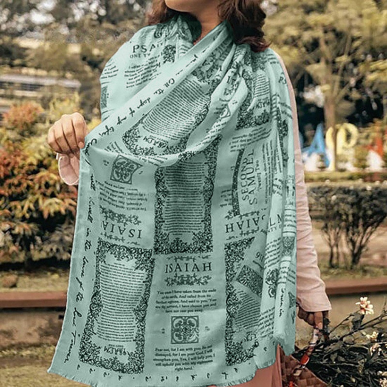 Lightweight Printed Scarf with Text Pattern Versatile Soft Shawl for Women Large Wrap for All Seasons Comfortable Material One Size зелёный
Lightweight Printed Scarf with Text Pattern Versatile Soft Shawl for Women Large Wrap for All Seasons Comfortable Material One Size зелёный
