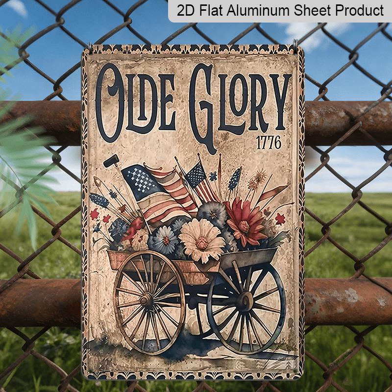 2D Flat, 1pc Patriotic Metal Wall Art Plaque - Vintage American Flag & Floral Design with 1776, Durable 8x12 Inch Aluminum Sign for Living Room, 4th 20*30cm
2D Flat, 1pc Patriotic Metal Wall Art Plaque - Vintage American Flag & Floral Design with 1776, Durable 8x12 Inch Aluminum Sign for Living Room, 4th 20*30cm