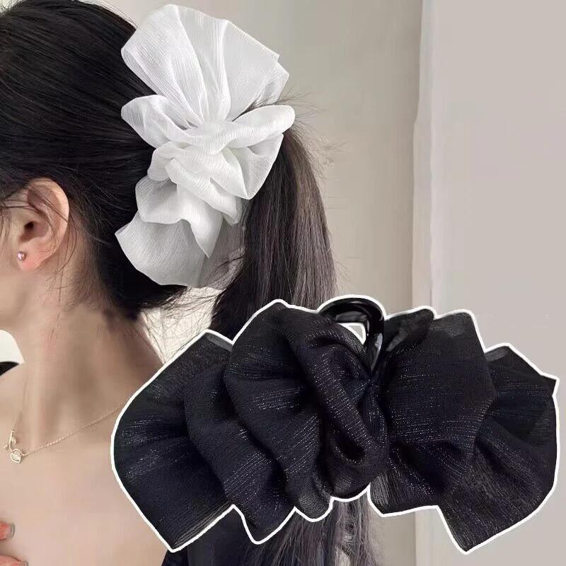 New Sweet Mesh Large Bow Hair Claw Clips for Women Solid color Elegant Bowknot Ponytail Clip Girl Headdress Accessories
New Sweet Mesh Large Bow Hair Claw Clips for Women Solid color Elegant Bowknot Ponytail Clip Girl Headdress Accessories