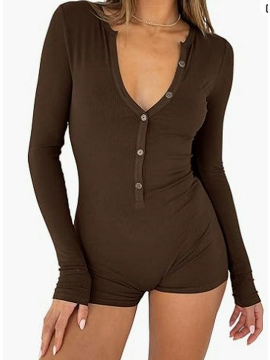 European Autumn 2025 Women s V-Neck Cotton Button-Up Long Sleeve Tight Bodysuit Medium коричневий
European Autumn 2025 Women s V-Neck Cotton Button-Up Long Sleeve Tight Bodysuit Medium коричневий