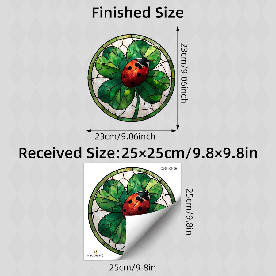 Lucky Four Leaf Clover and Ladybug Static Cling Window Sticker Double Sided No Glue Vintage Glass Home Decor 25x25CM
Lucky Four Leaf Clover and Ladybug Static Cling Window Sticker Double Sided No Glue Vintage Glass Home Decor 25x25CM