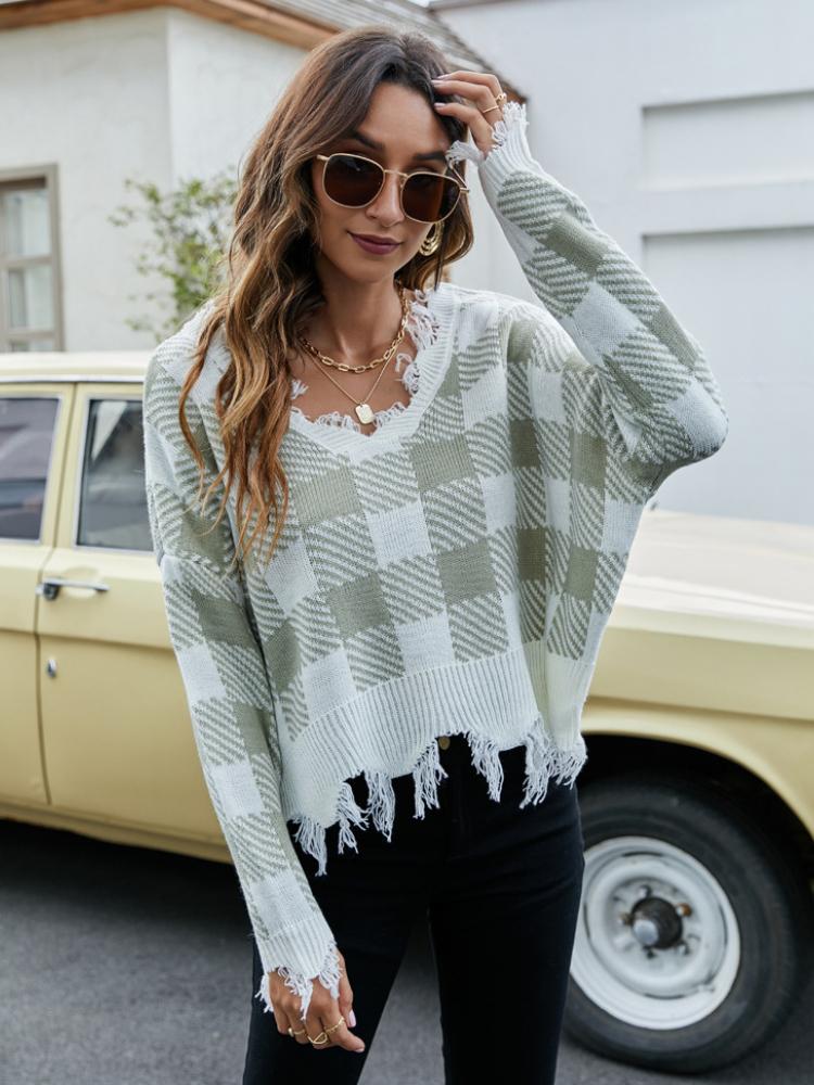 Женский свитер свободного кроя с коротким V-образным вырезом, осенне-зимний вязаный свитер с кисточками S зелёный
Женский свитер свободного кроя с коротким V-образным вырезом, осенне-зимний вязаный свитер с кисточками S зелёный