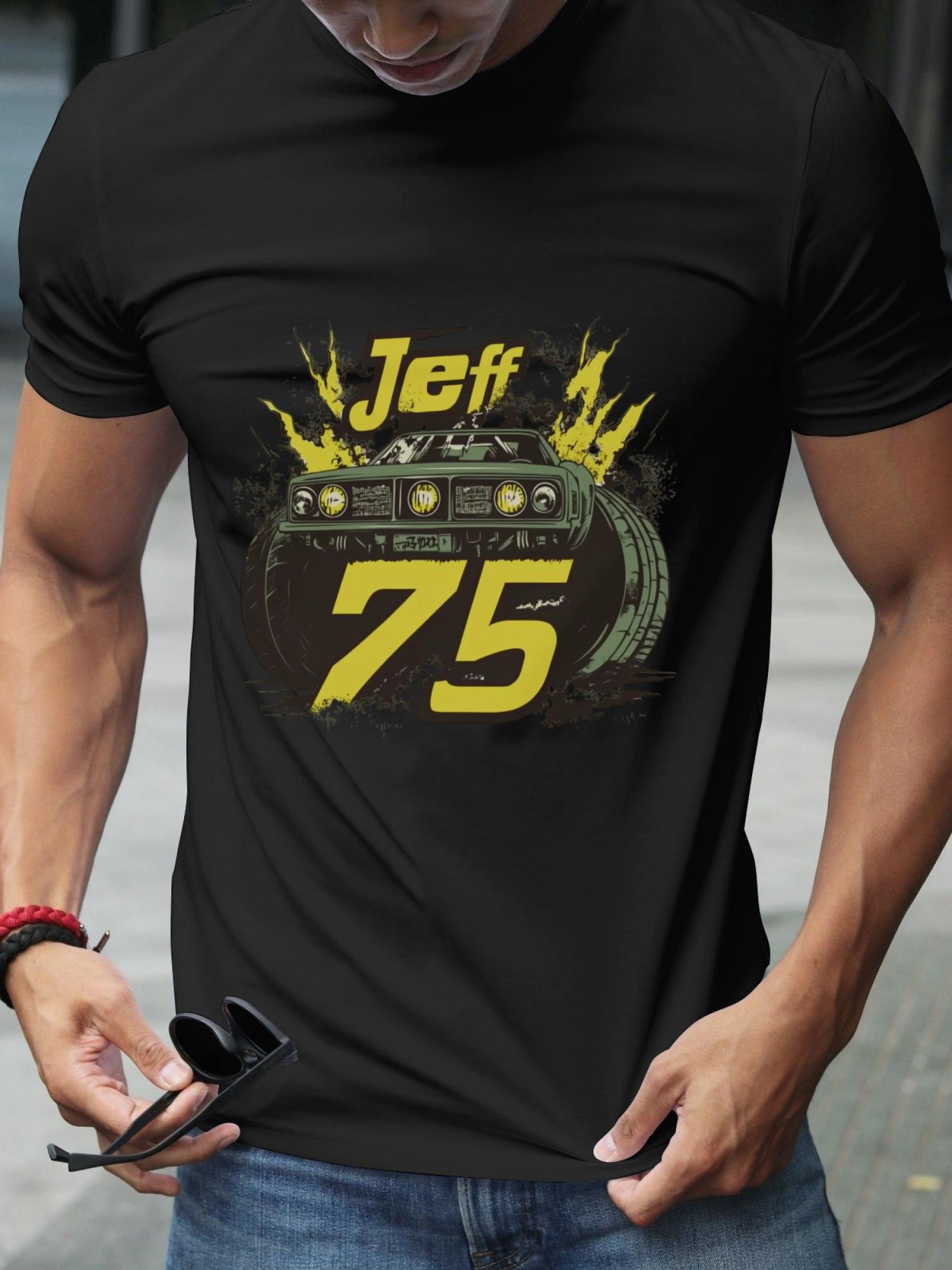 Japanese Jeff 75 Vintage Anime Graphic T-shirt - Black 180g Cotton Crew Neck Short Sleeve Tee with Retro Car & Flames Design S
Japanese Jeff 75 Vintage Anime Graphic T-shirt - Black 180g Cotton Crew Neck Short Sleeve Tee with Retro Car & Flames Design S