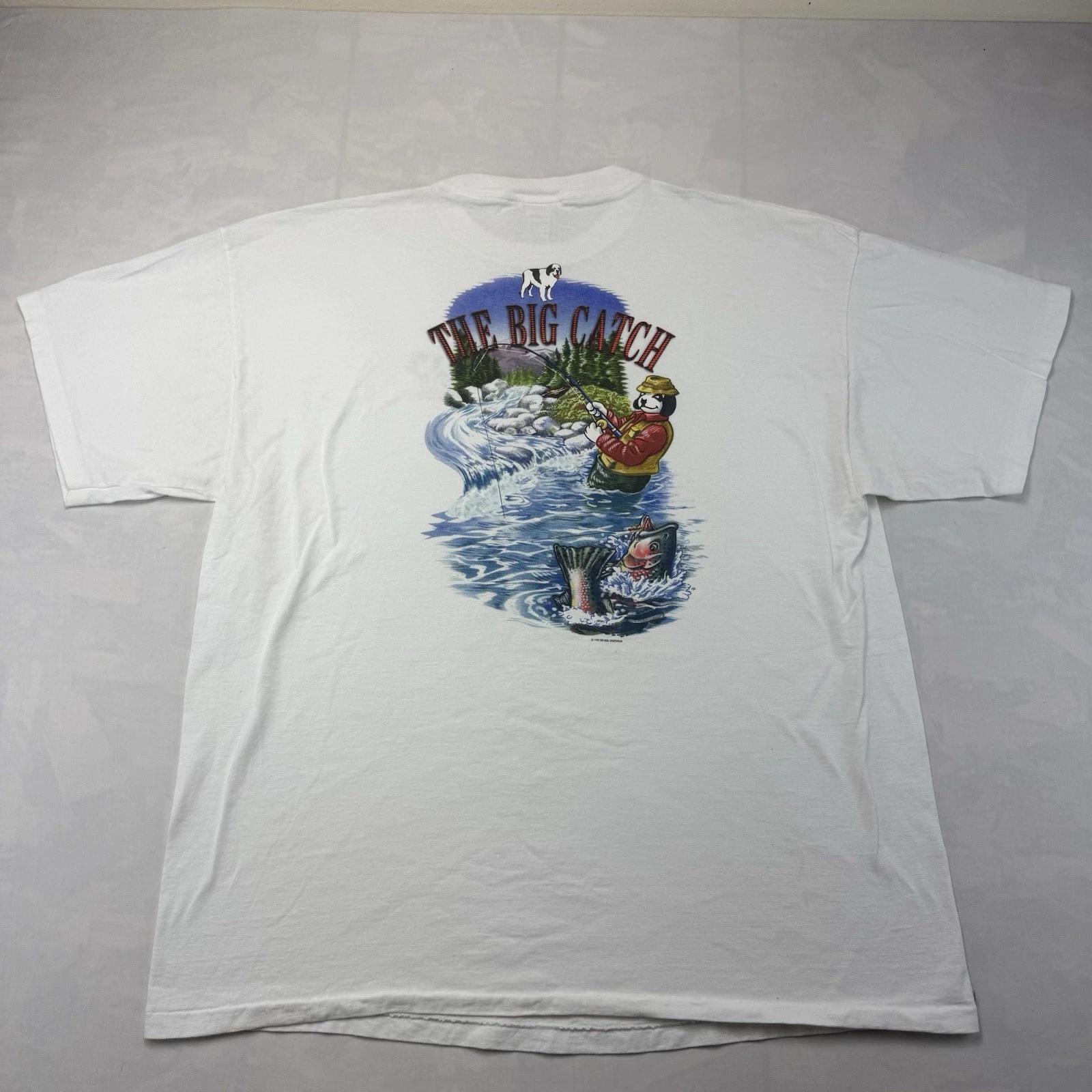 Винтажная футболка Big Dogs Big Catch 3XL США Однострочный шов Рыбалка Графика 4XL
Винтажная футболка Big Dogs Big Catch 3XL США Однострочный шов Рыбалка Графика 4XL