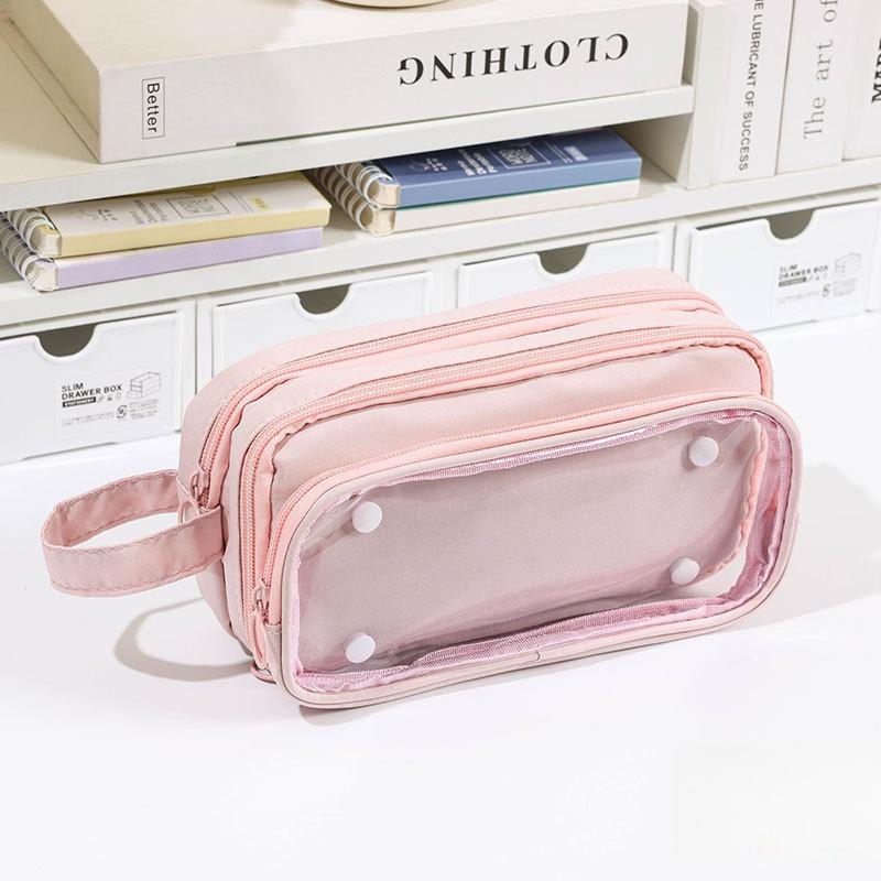 Cute Pen Case, Large-capacity Material, New Transparent Pen Case рожевий
Cute Pen Case, Large-capacity Material, New Transparent Pen Case рожевий