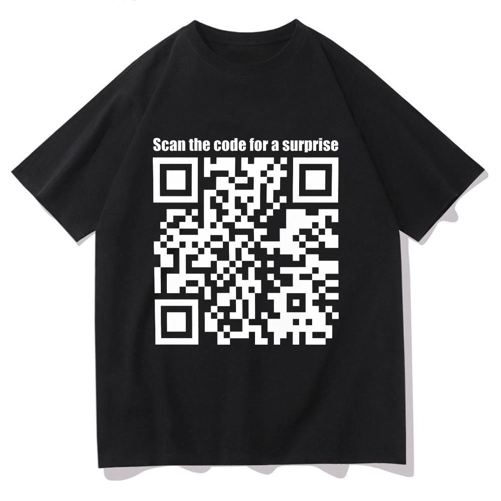Funny QR Code T-shirts Prank Funny Cotton Tops Scan The Code for A Surprise Tees WOMEN Unisex Creative Clothing Loose Tshirts Trend 4XL
Funny QR Code T-shirts Prank Funny Cotton Tops Scan The Code for A Surprise Tees WOMEN Unisex Creative Clothing Loose Tshirts Trend 4XL