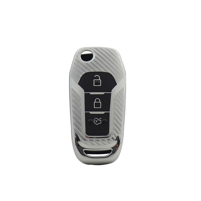 TPU Carbon Fiber Car Remote Key Cover Case Shell Key Fob for Fusion Fiesta Mondeo Ecosport Kuga Escort Everest Ranger F150 Protector Holder silver
TPU Carbon Fiber Car Remote Key Cover Case Shell Key Fob for Fusion Fiesta Mondeo Ecosport Kuga Escort Everest Ranger F150 Protector Holder silver