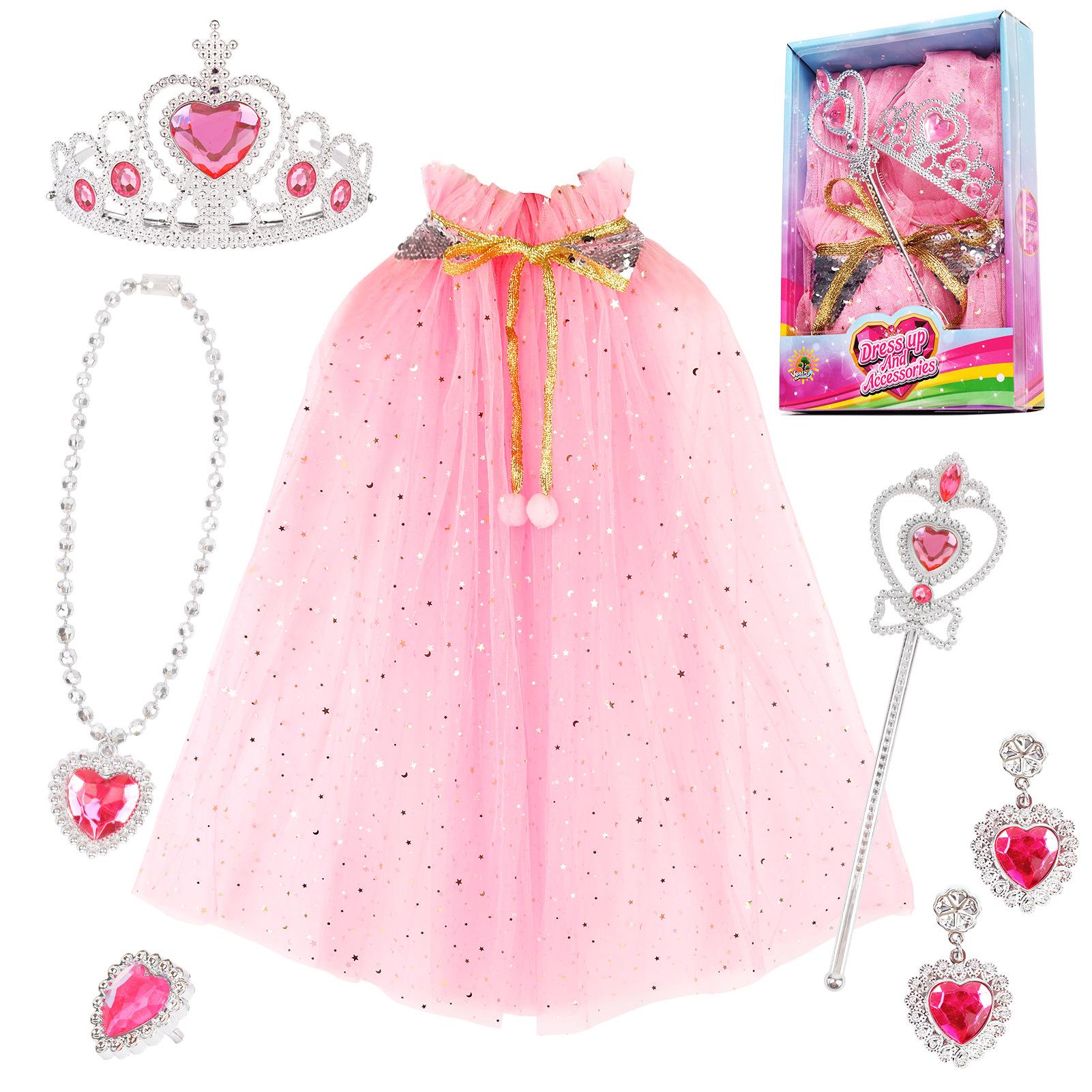 7pcs Princess Dress Up Toy Set for Little Girls Toddlers with Cape,Crown,Wand,Play Jewelry Birthday Gift Helloween Costume розовый
7pcs Princess Dress Up Toy Set for Little Girls Toddlers with Cape,Crown,Wand,Play Jewelry Birthday Gift Helloween Costume розовый
