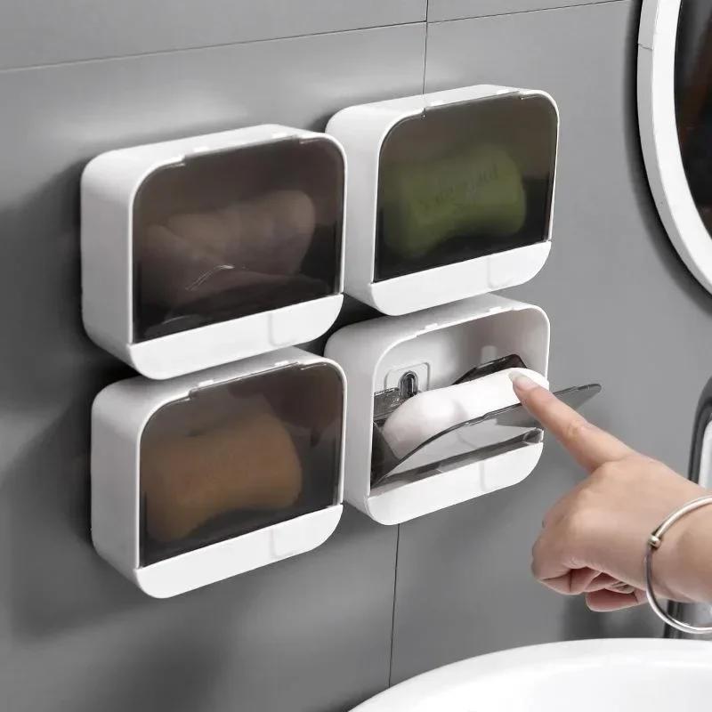 Bathroom Soap Holder Flip Lid Soap Storage Box Wall Mounted No Punch Soap Dish with Drain Storage Rack Soap sheets Soap saver none
Bathroom Soap Holder Flip Lid Soap Storage Box Wall Mounted No Punch Soap Dish with Drain Storage Rack Soap sheets Soap saver none