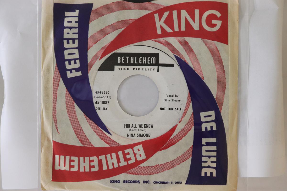 7inch Record NINA SIMONE - For All We Know / Good Bait 4511087 Bethlehem Recor 1960 US Jazz Used
7inch Record NINA SIMONE - For All We Know / Good Bait 4511087 Bethlehem Recor 1960 US Jazz Used