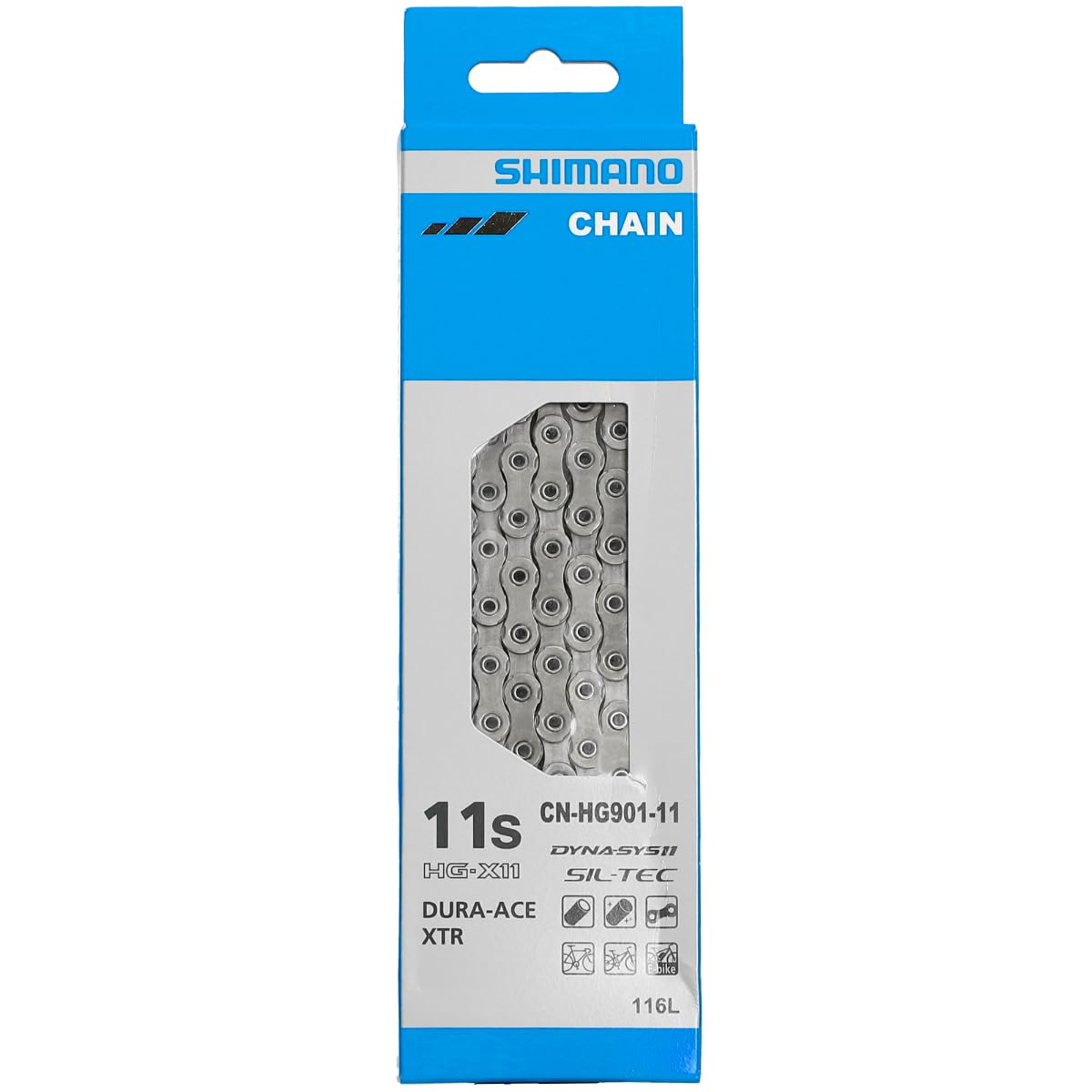 Цепь SHIMANO Спецификация пина цепи 11S 116L ICNHG90111116 (11 скоростей) CN-HG901 DURA-ACE серебряный
Цепь SHIMANO Спецификация пина цепи 11S 116L ICNHG90111116 (11 скоростей) CN-HG901 DURA-ACE серебряный