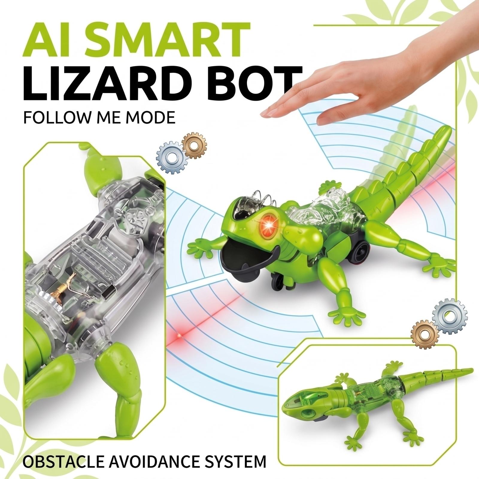 AI Sensor Controlled Robotic Lizard Toy Automatic Obstacle Avoidance Crawling Mechanical Animal Interactive Educational Device One Size
AI Sensor Controlled Robotic Lizard Toy Automatic Obstacle Avoidance Crawling Mechanical Animal Interactive Educational Device One Size