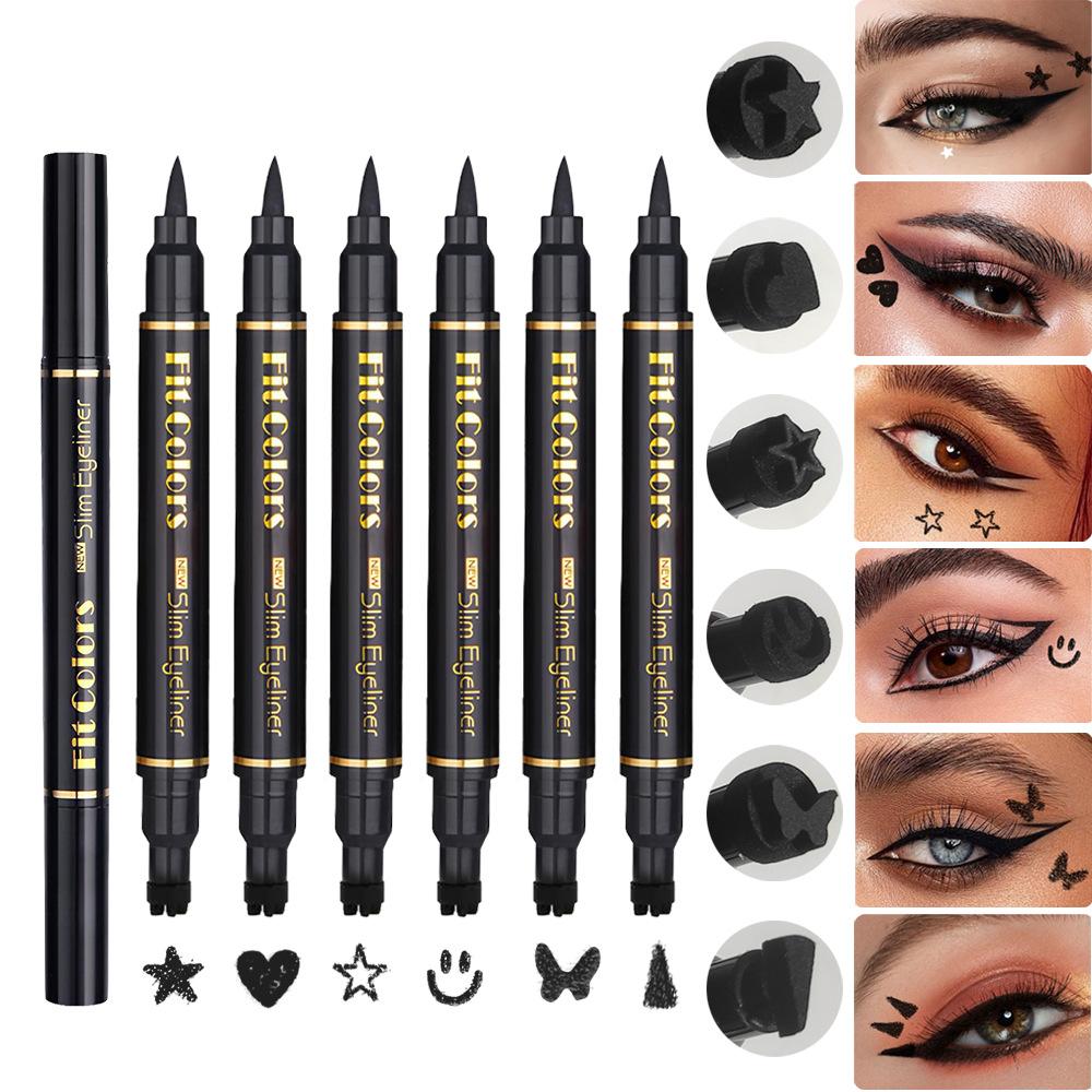 Waterproof Fast Dry Liquid Eyeliner 6 Piece Set Double Ended Black Heart Star Stamp Eye Liner Smudge Proof Makeup Kit
Waterproof Fast Dry Liquid Eyeliner 6 Piece Set Double Ended Black Heart Star Stamp Eye Liner Smudge Proof Makeup Kit