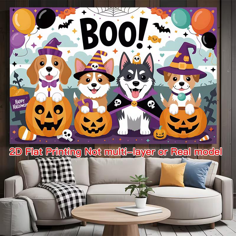 2D Flat Print Cute Puppies in Witch Hats Halloween Photography Background 47.2x31.5inch/120*80cm
2D Flat Print Cute Puppies in Witch Hats Halloween Photography Background 47.2x31.5inch/120*80cm