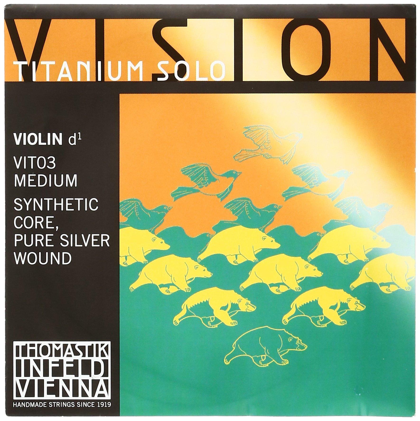 THOMASTIK Vision Titanium solo Скрипичная струна D струна Синтетический сердечник Серебро VIT03 4/4
THOMASTIK Vision Titanium solo Скрипичная струна D струна Синтетический сердечник Серебро VIT03 4/4