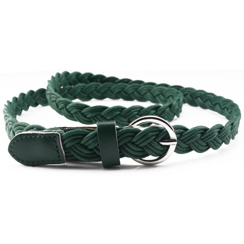 Женский тканый пояс в стиле ретро в стиле ретро, тонкий повседневный модный универсальный тканый кожаный ремень, юбка без отверстия, булавка 105cm темно-зеленого
Женский тканый пояс в стиле ретро в стиле ретро, тонкий повседневный модный универсальный тканый кожаный ремень, юбка без отверстия, булавка 105cm темно-зеленого