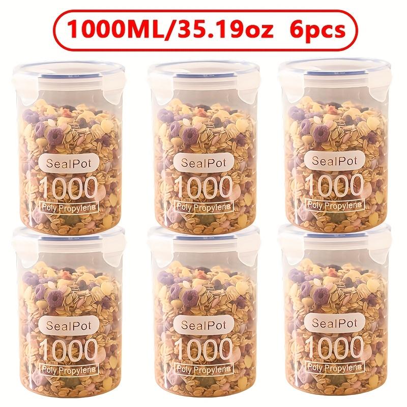 6Pcs 1000ml Storage Jars with Lids, Transparent Plastic Sealable Containers, Airtight Kitchen Organization
6Pcs 1000ml Storage Jars with Lids, Transparent Plastic Sealable Containers, Airtight Kitchen Organization