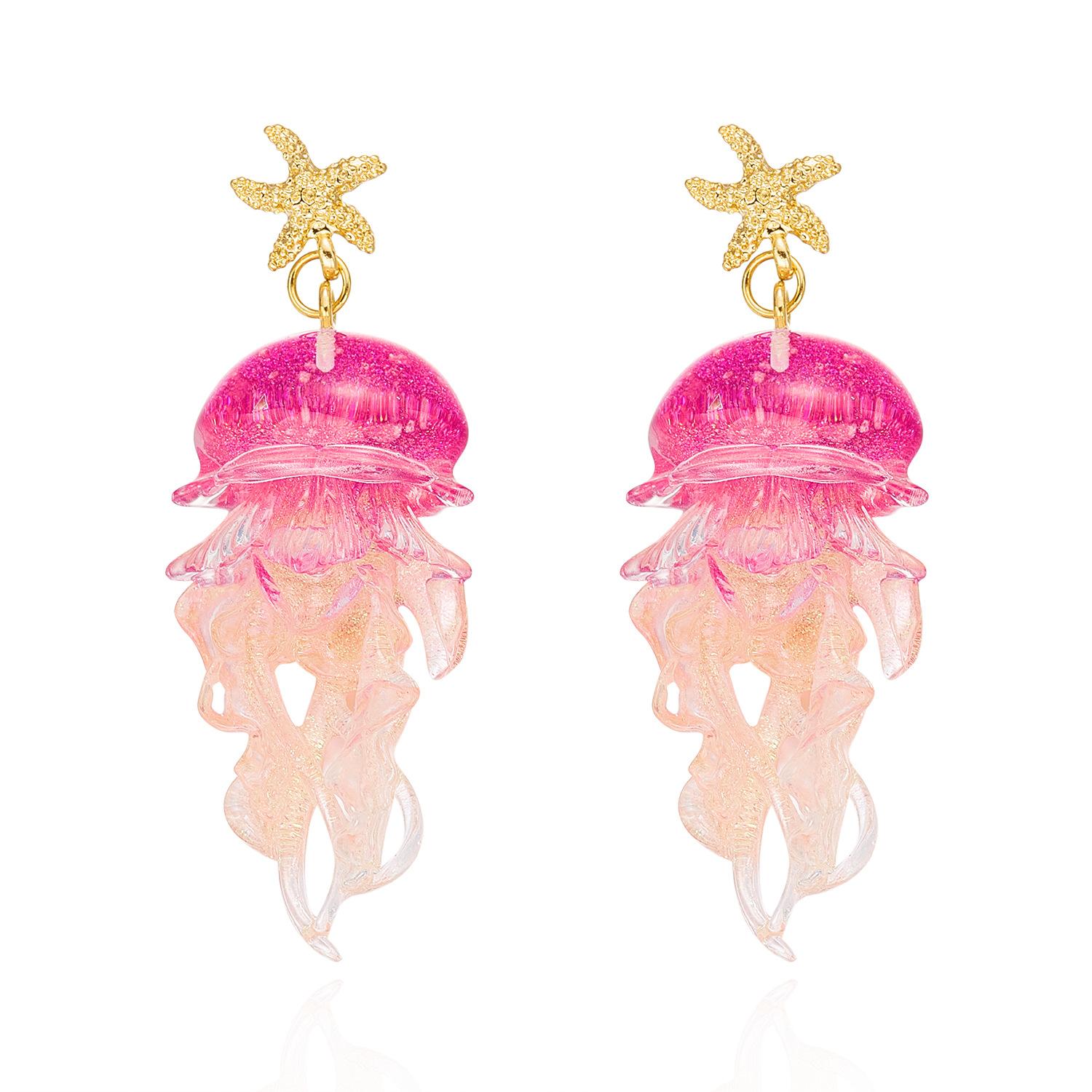 European and American fashion gradual change jellyfish starfish earrings, women s holiday wind transparent acrylic long fringed earrings червоний
European and American fashion gradual change jellyfish starfish earrings, women s holiday wind transparent acrylic long fringed earrings червоний