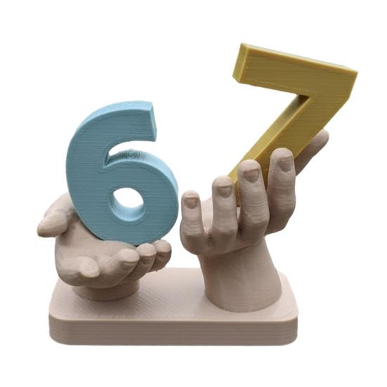 67 Meme Hand Figurine 3D Printed Holding Number Double Hand Sculpture Statue Keys Trinkets Jewelry Holder Desktop Decoration Ornament
67 Meme Hand Figurine 3D Printed Holding Number Double Hand Sculpture Statue Keys Trinkets Jewelry Holder Desktop Decoration Ornament