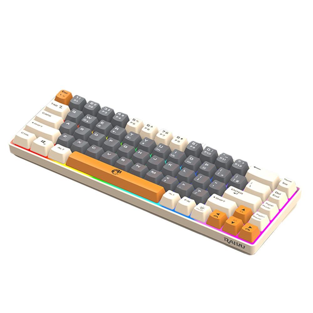 New 68 Keys RAIKU K68 Keyboard Thai Keys Blue Switch Gaming Mechanical Keyboard Backlight Luminous Wired Keyboard Game сірий
New 68 Keys RAIKU K68 Keyboard Thai Keys Blue Switch Gaming Mechanical Keyboard Backlight Luminous Wired Keyboard Game сірий
