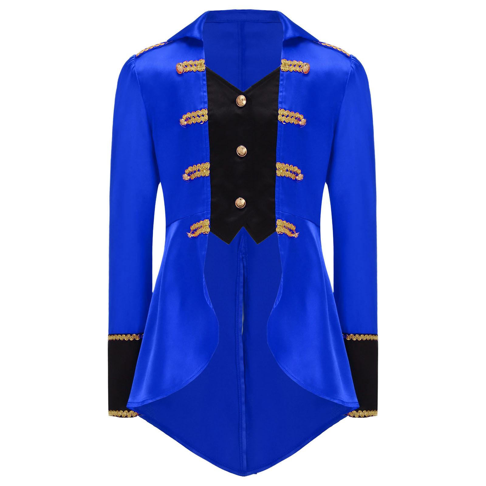 Boys Pirate Captain Costume Color Block Turn Down Collar Long Sleeve Gold Webbing Swallow Tailed Top 13-14 Years королівський синій колір
Boys Pirate Captain Costume Color Block Turn Down Collar Long Sleeve Gold Webbing Swallow Tailed Top 13-14 Years королівський синій колір