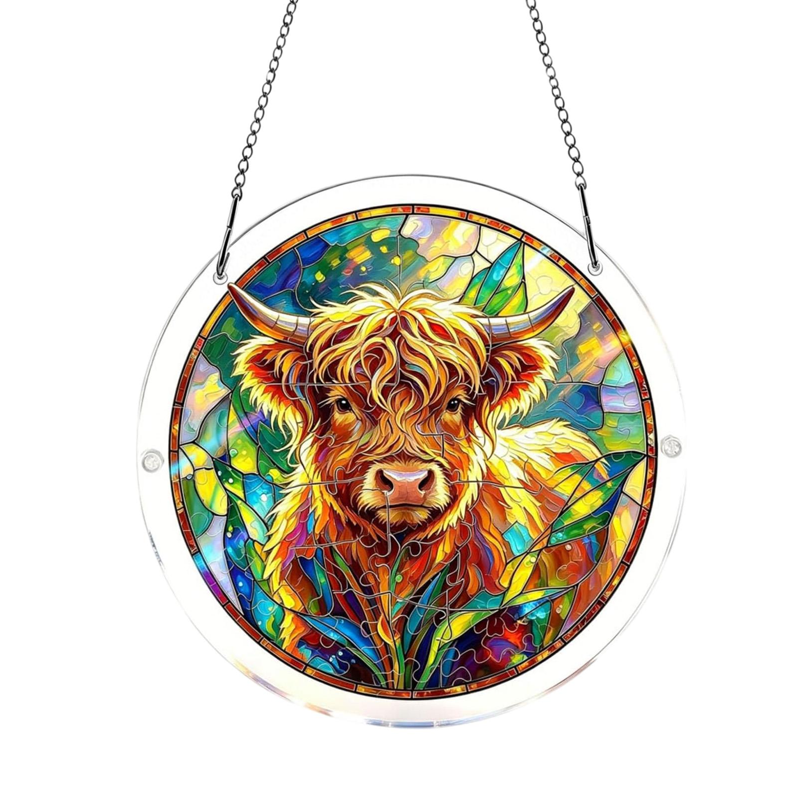 Round Acrylic Sun Catcher with Highland Cow Design Hanging Window Decoration for Indoor Outdoor Use Home Garden Ornament one size
Round Acrylic Sun Catcher with Highland Cow Design Hanging Window Decoration for Indoor Outdoor Use Home Garden Ornament one size