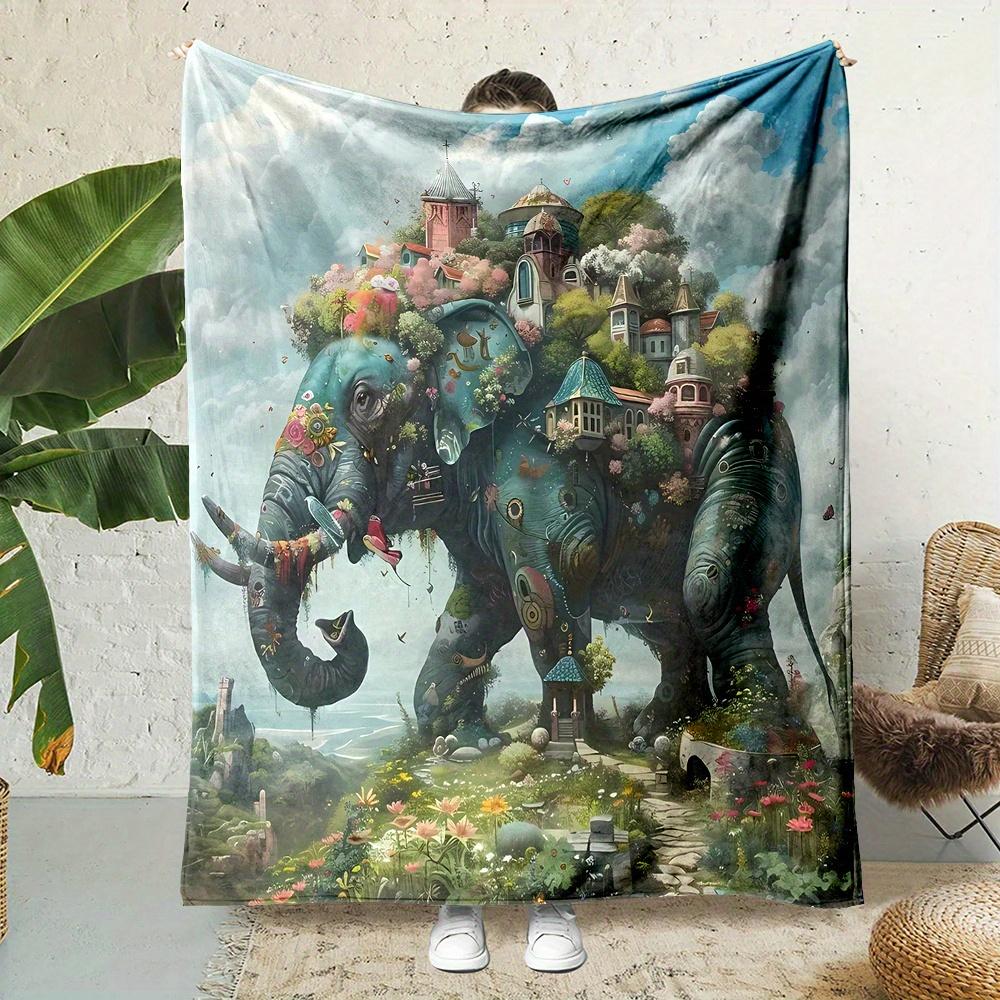 Mythical Elephant with Castle Print,Flannel printed blanket suitable for all seasons suitable for living room office sofa travel 75x90cm28x39in
Mythical Elephant with Castle Print,Flannel printed blanket suitable for all seasons suitable for living room office sofa travel 75x90cm28x39in