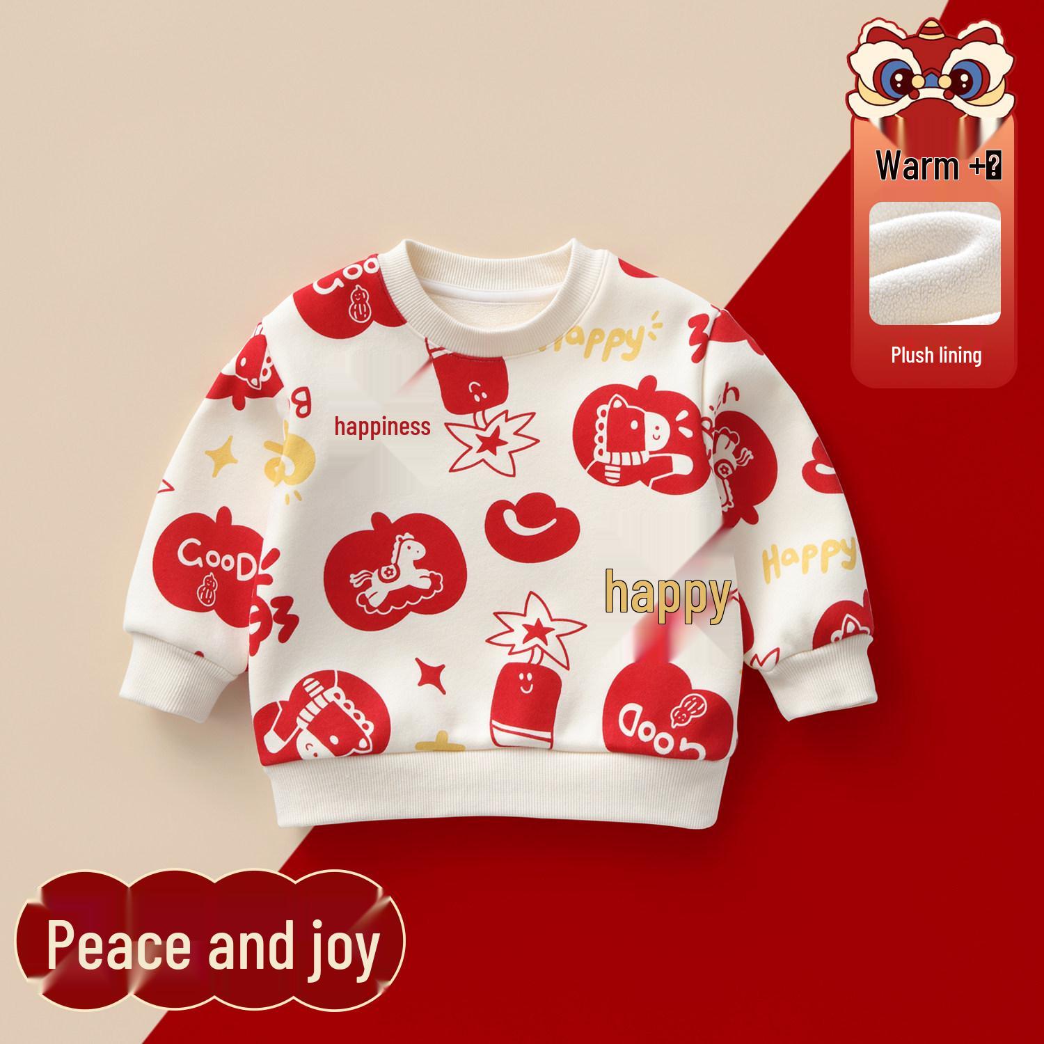 Festive Red Plus Velvet Hoodie for Kids - Autumn/Winter Long Sleeve Outfit for Boys and Girls 130 cm
Festive Red Plus Velvet Hoodie for Kids - Autumn/Winter Long Sleeve Outfit for Boys and Girls 130 cm