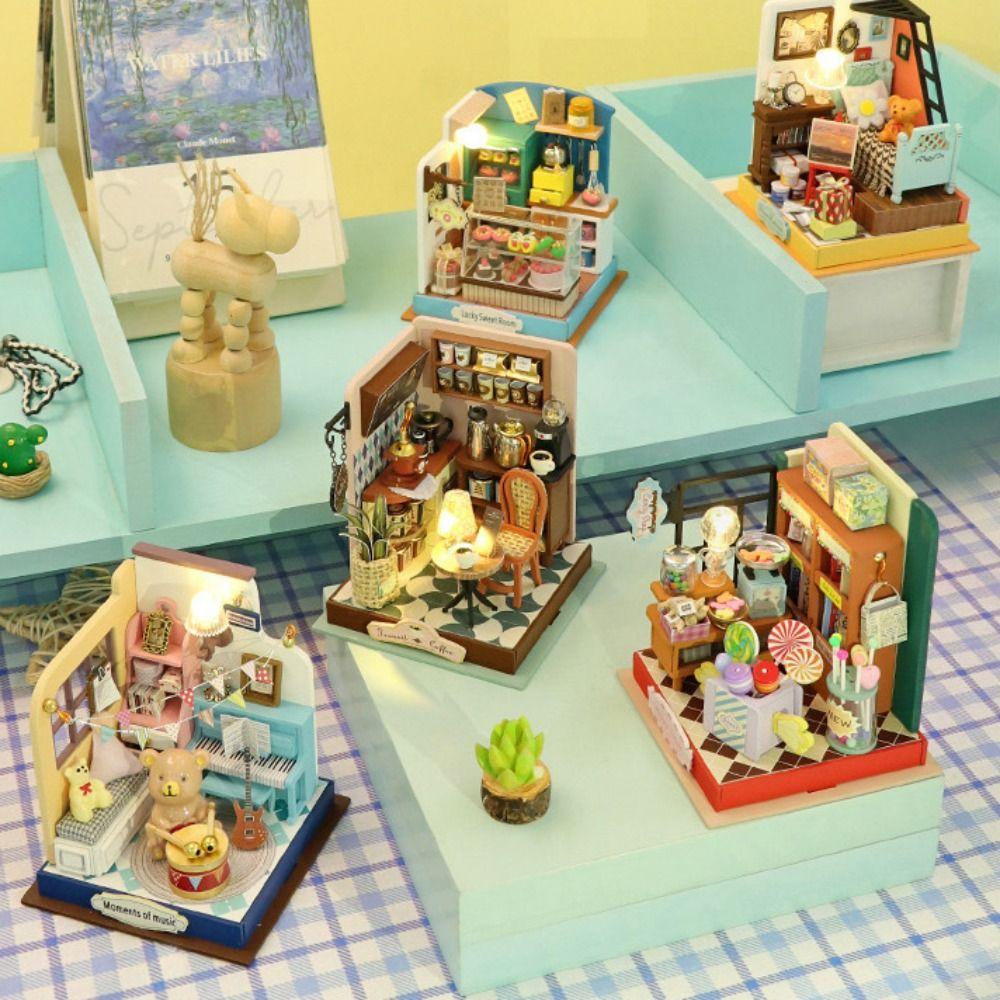 Wooden Material Coffee Shop Dollhouse Kit Mini Size Wooden Assembly Toy Kid Birthday Gifts style C
Wooden Material Coffee Shop Dollhouse Kit Mini Size Wooden Assembly Toy Kid Birthday Gifts style C