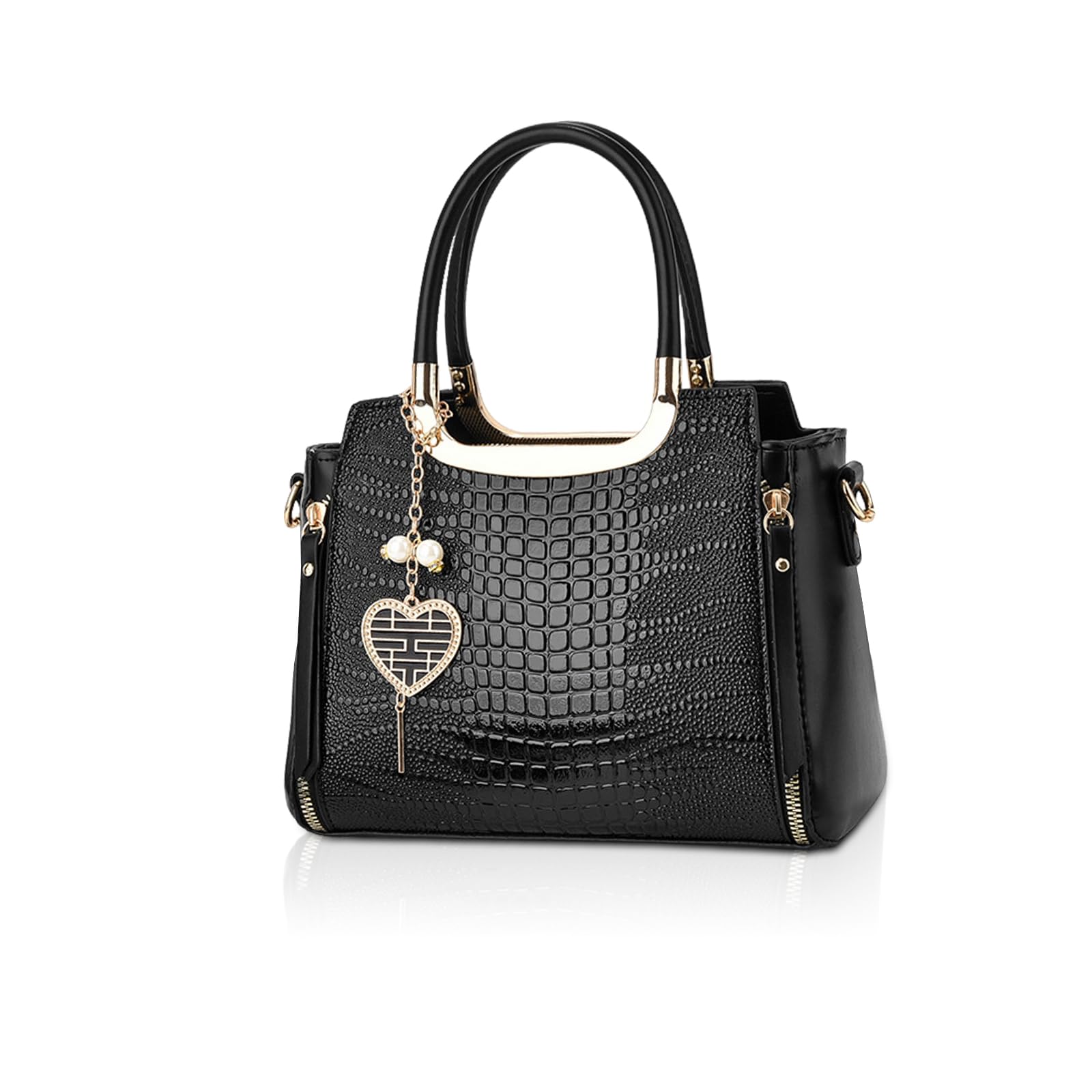 NICOLE & DORIS Women s Crocodile Embossed Handbag, 2-Way Shoulder Bag with Heart Charm, CrossbodyHandbag, Divider, Waterproof, Self-Standing, with
NICOLE & DORIS Women s Crocodile Embossed Handbag, 2-Way Shoulder Bag with Heart Charm, CrossbodyHandbag, Divider, Waterproof, Self-Standing, with
