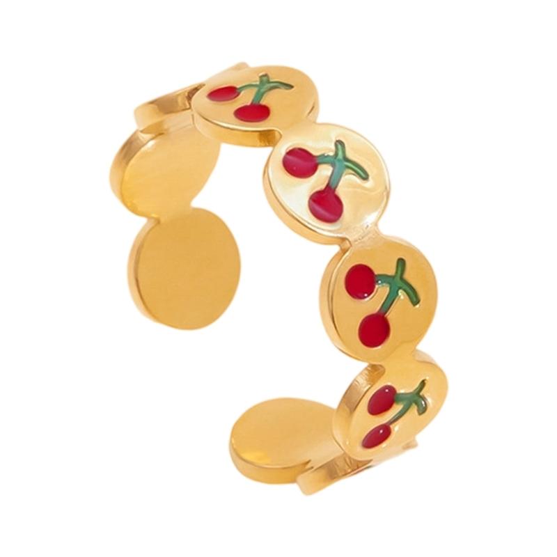 Adjustable Cherry Shaped Ring Simple Elegant Stainless Steel Finger Jewelry For Casual Outfits Or Special Occasions
Adjustable Cherry Shaped Ring Simple Elegant Stainless Steel Finger Jewelry For Casual Outfits Or Special Occasions