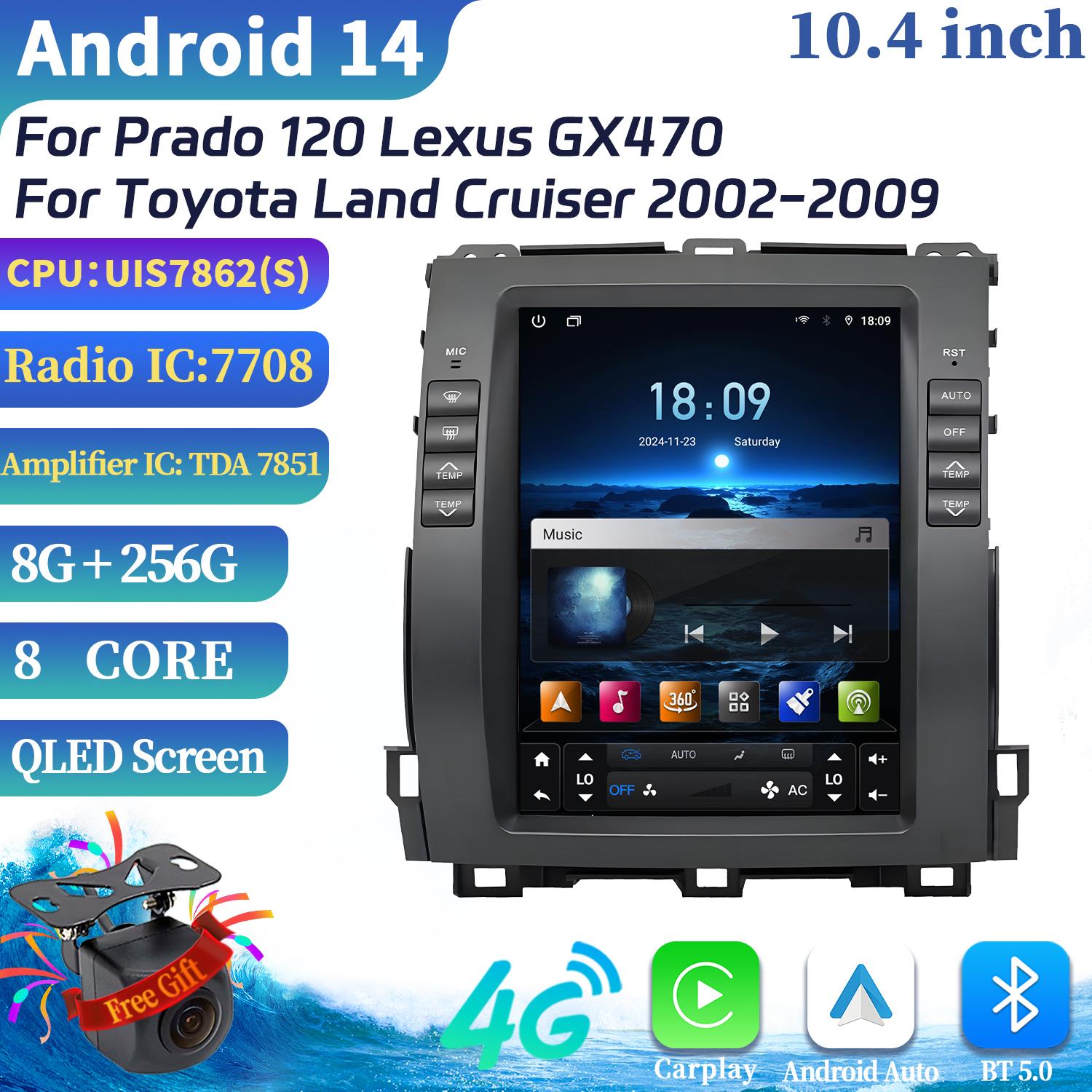 10.4 Для Prado 120 Lexus GX470 Для Toyota Land Cruiser 2002-2009 Android Навигация CarPlay Автомобильное радио Мультимедиа Экран Стерео CHINA
10.4 Для Prado 120 Lexus GX470 Для Toyota Land Cruiser 2002-2009 Android Навигация CarPlay Автомобильное радио Мультимедиа Экран Стерео CHINA