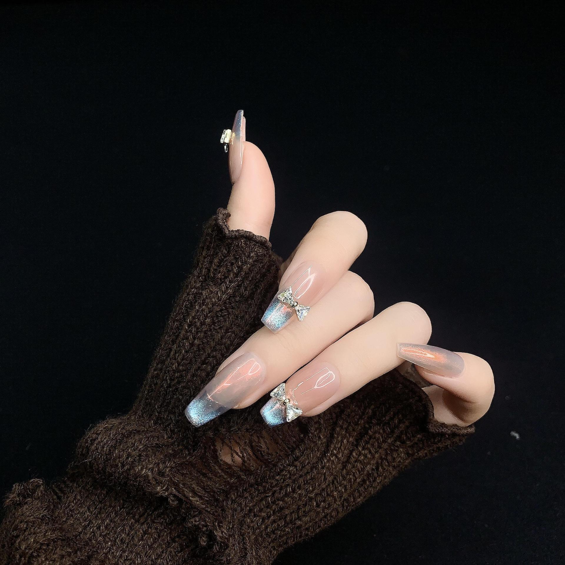 Fuyao Blush Gradient Cat Eye Nails with Bowknot Design – Handmade Medium-Length Press-ons for a Pure, Desirable Look Small S (Includes 5-piece set)
Fuyao Blush Gradient Cat Eye Nails with Bowknot Design – Handmade Medium-Length Press-ons for a Pure, Desirable Look Small S (Includes 5-piece set)