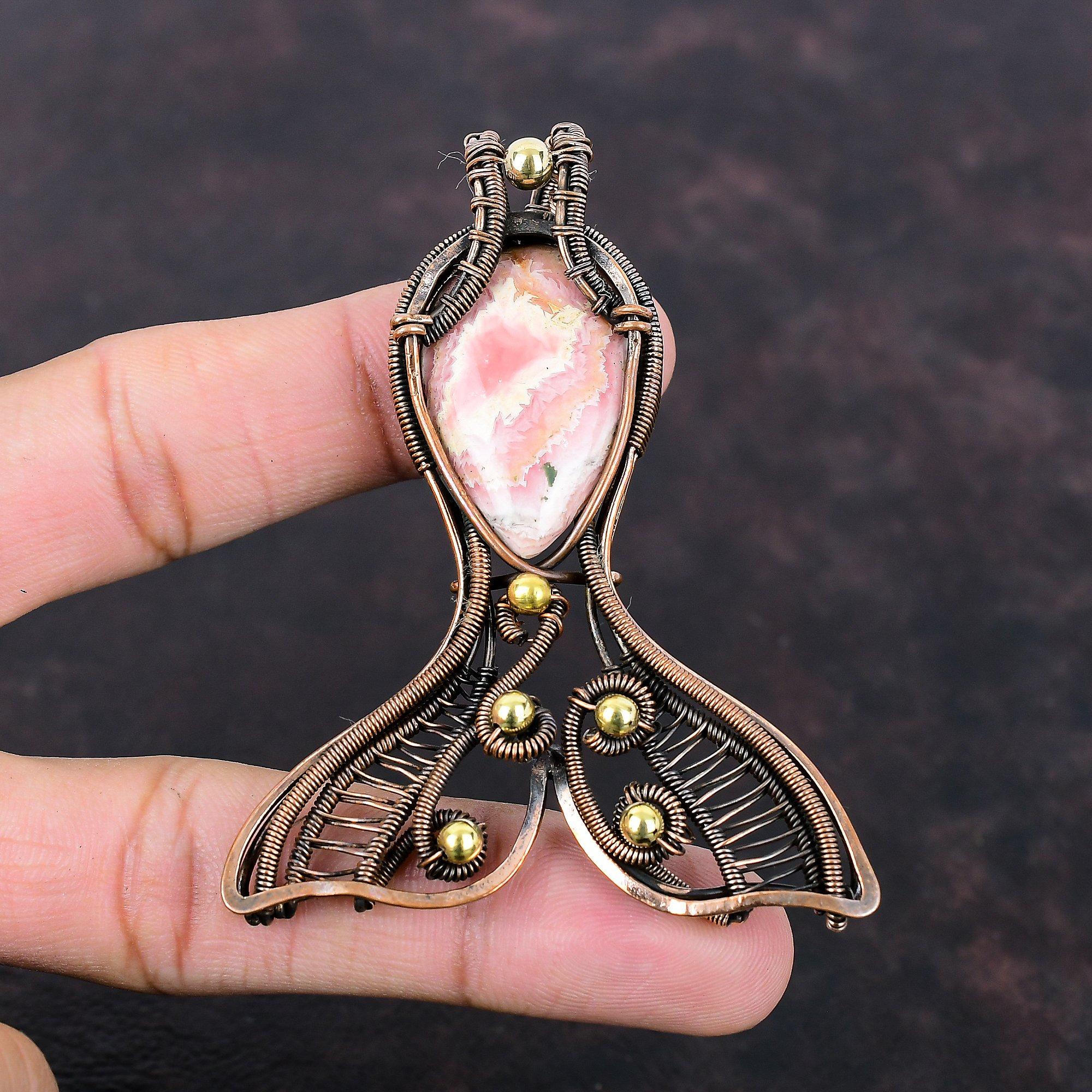 Rhodochrosite Pendant Copper Wire Wrapped Gemstone Pendant Amazing Copper Wire Jewelry Fish Pendant Gift For Mom Handmade Brand New Jewelry
Rhodochrosite Pendant Copper Wire Wrapped Gemstone Pendant Amazing Copper Wire Jewelry Fish Pendant Gift For Mom Handmade Brand New Jewelry