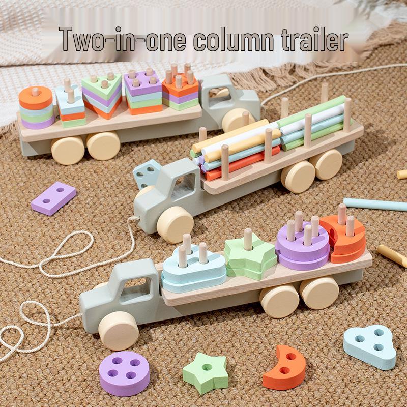 Montessori Wooden Educational Toy Set: Two-in-One Column Insert Stick Trailer for Grasping & Size Recognition
Montessori Wooden Educational Toy Set: Two-in-One Column Insert Stick Trailer for Grasping & Size Recognition